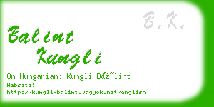 balint kungli business card